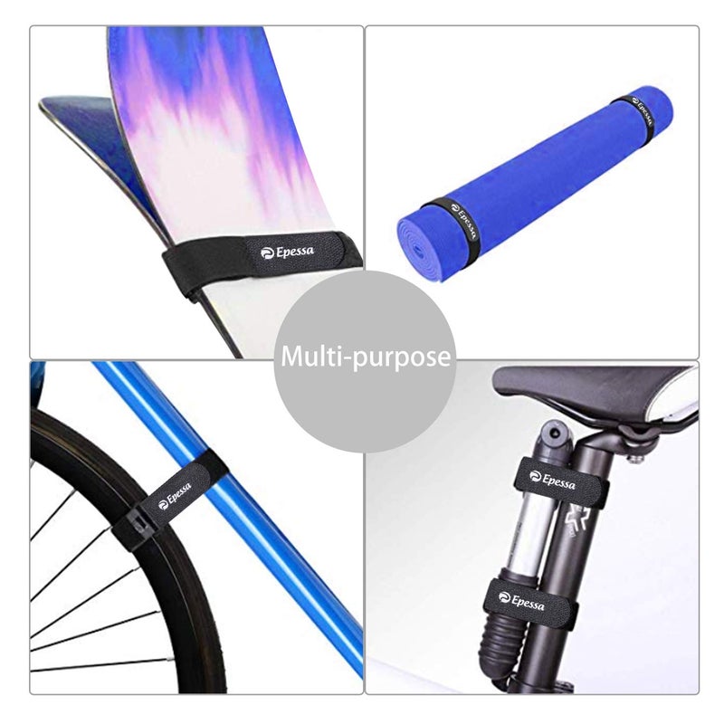 Epessa Bike Rack Strap Bike Wheel Stabilizer Straps  Stonger Grip with Gel  Adjustable Bicycle Straps  Bike Accessories  2 Pack (Black) - Image 3